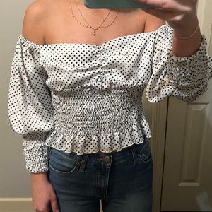 Nasty Gal - Polka dot puff sleeve crop top
